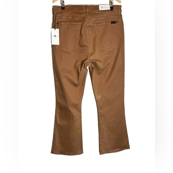 7 For All Mankind | High Waist Kick Slim Jeans Coated Camel - Picture 4 of 9